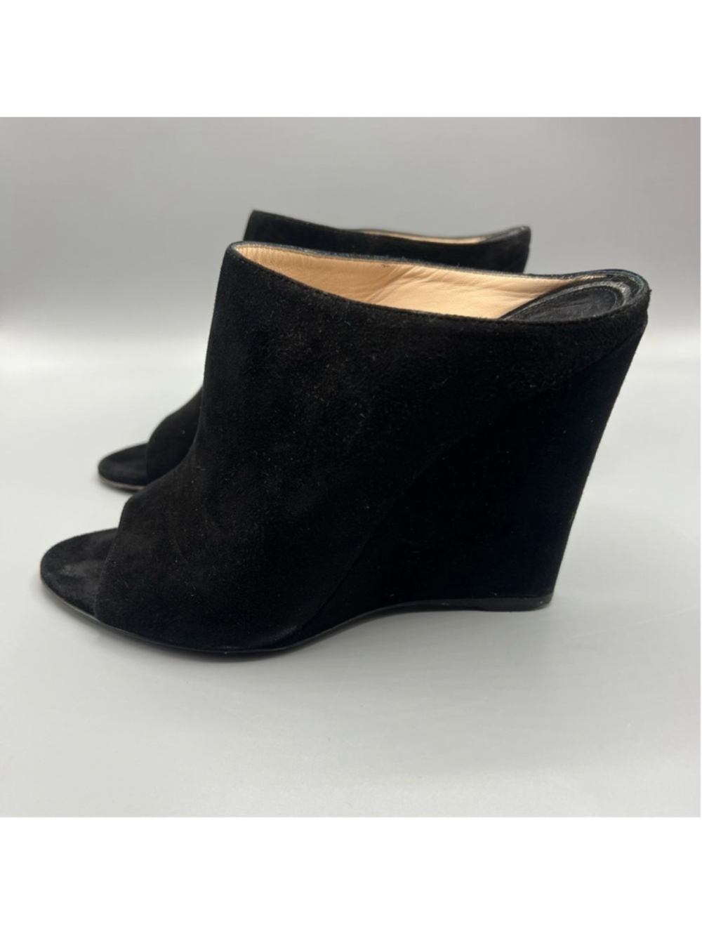 Prada Black Suede Mules